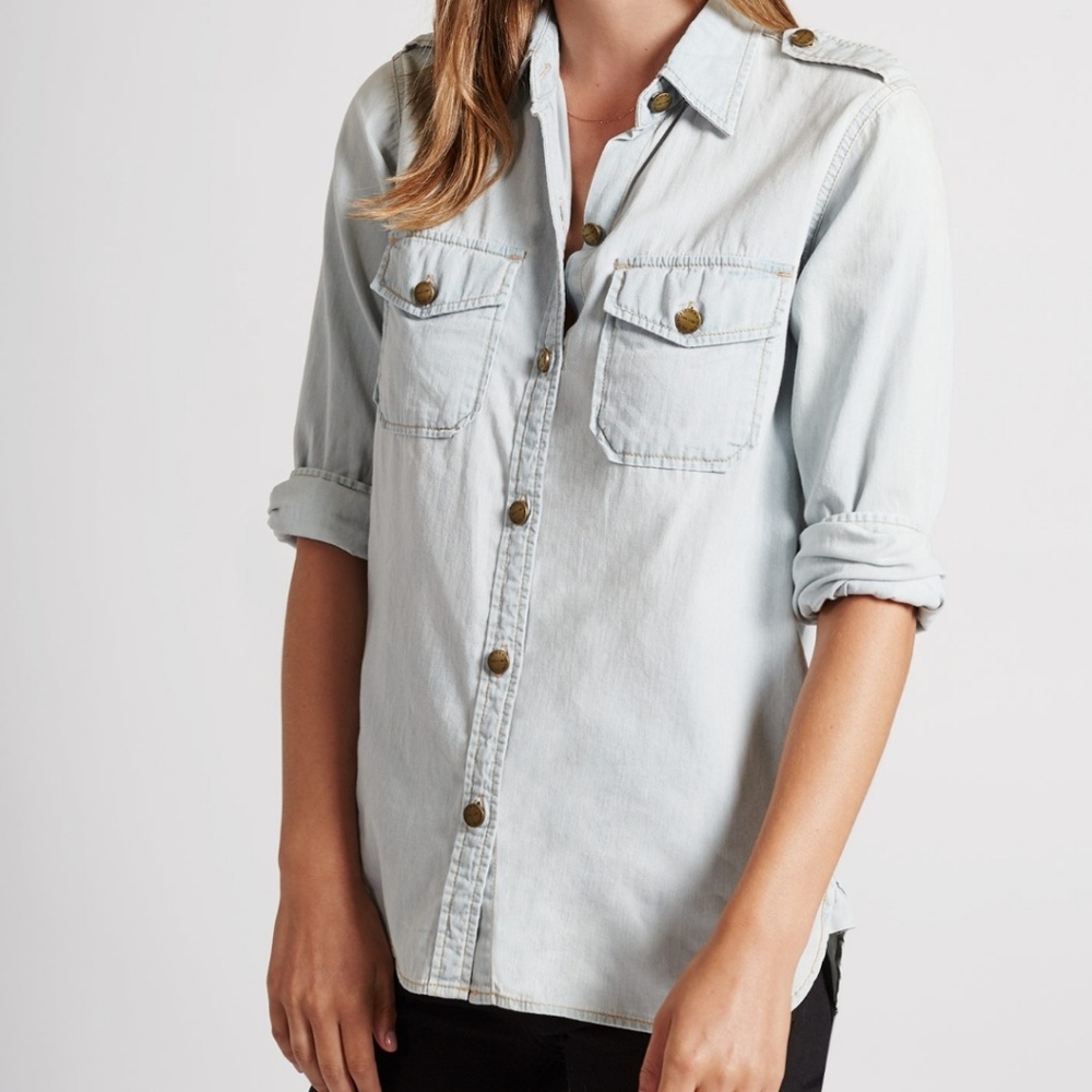 Current Elliot The Perfect Shirt in Pier size 0